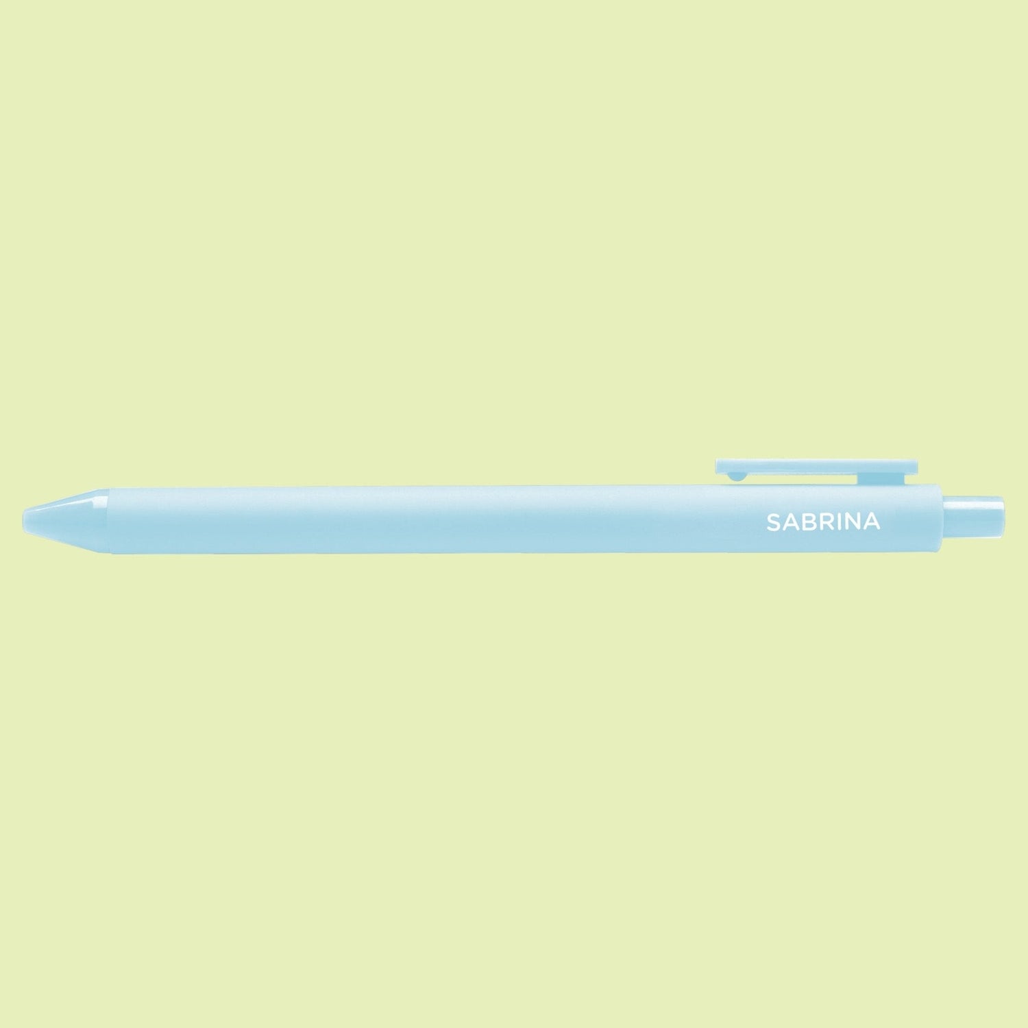 Light blue pen with &
