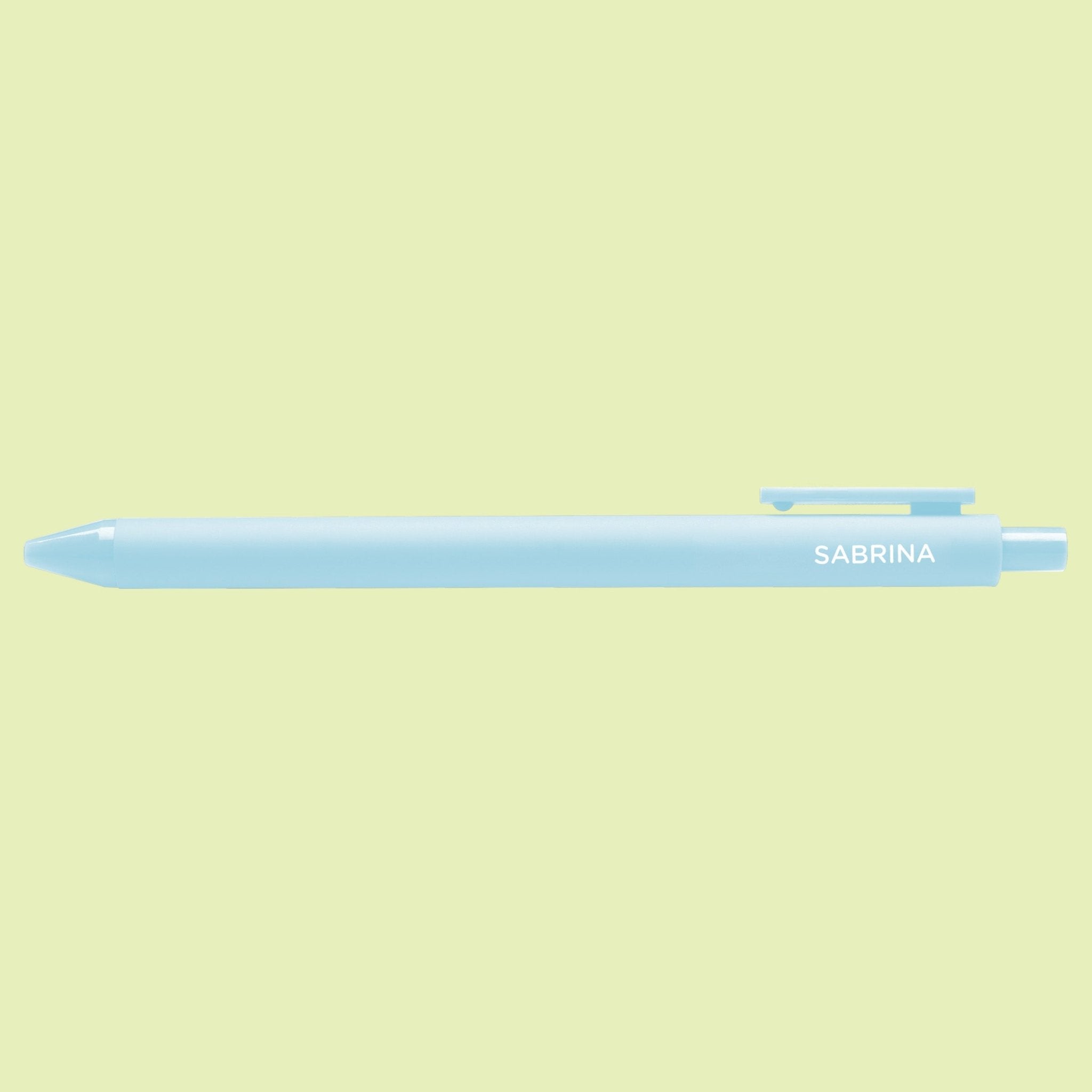 Light blue pen with &
