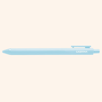 Light blue pen with &