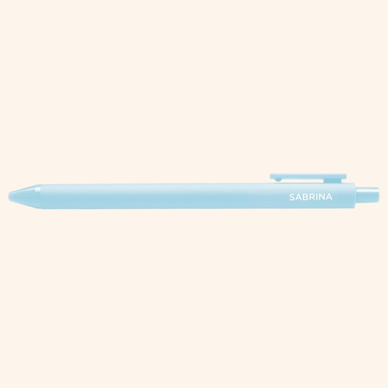 Light blue pen with &