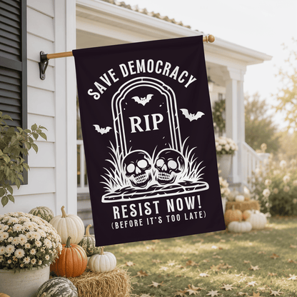Halloween Democracy Flag, Save Democracy Resist Now Garden Flag