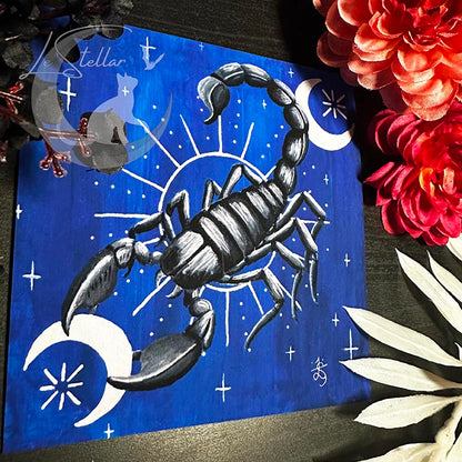 Scorpio Zodiac Print with Celestial Accents