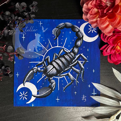 Scorpio Zodiac Print with Celestial Accents