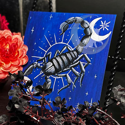 Scorpio Zodiac Print with Celestial Accents