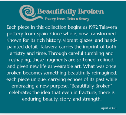 Beautifully Broken Necklaces with Green Talavera Pottery from Spain