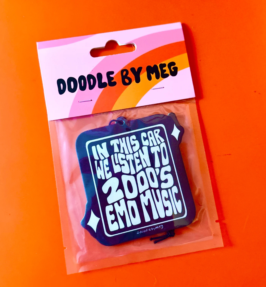 In This Car We Listen to Emo Music Car Air Freshener