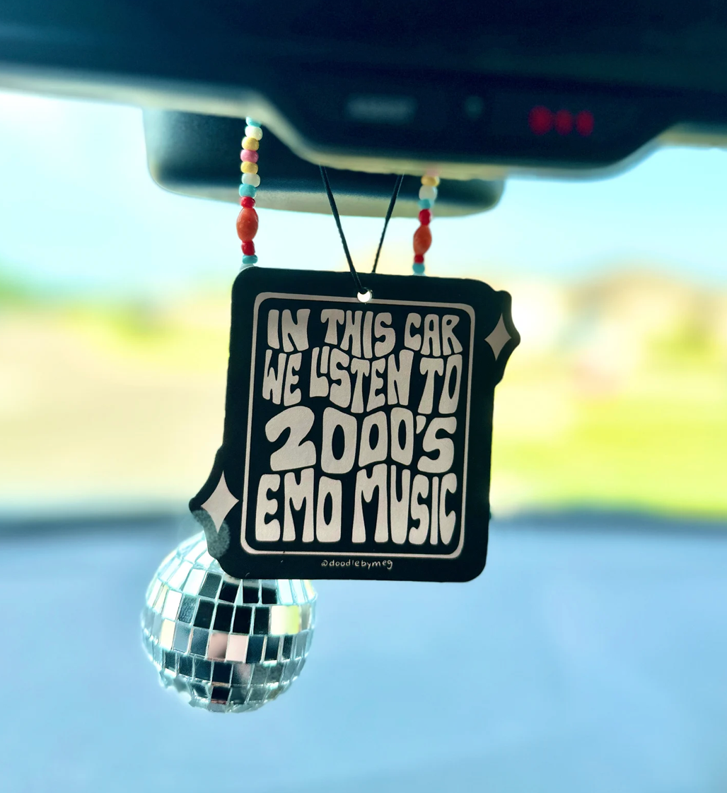 In This Car We Listen to Emo Music Car Air Freshener