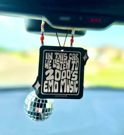 In This Car We Listen to Emo Music Car Air Freshener