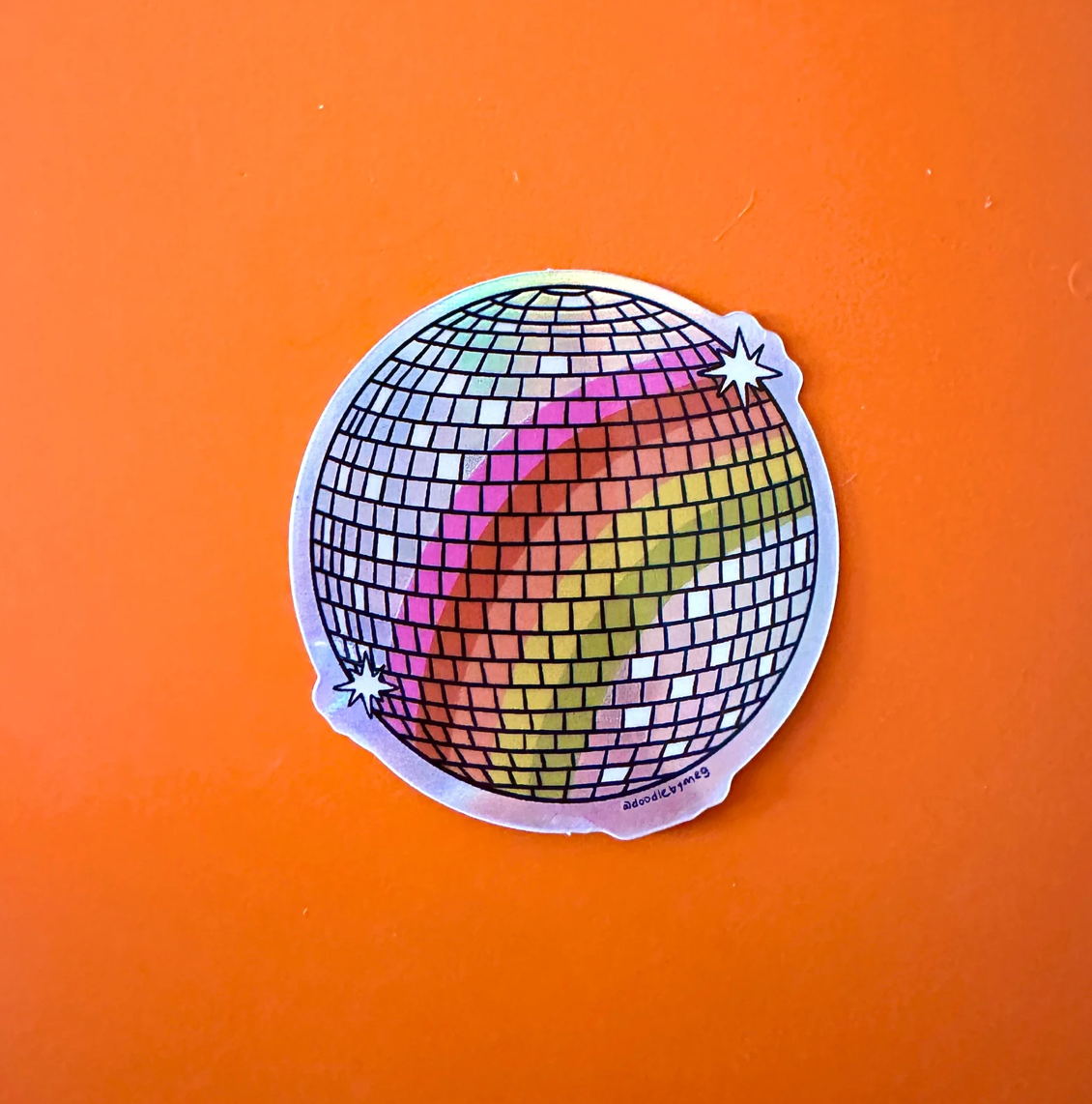 Rainbow Disco Ball Holographic Sticker