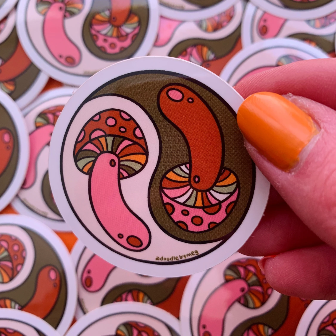 Mushroom Yin Yang Sticker