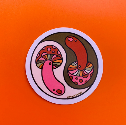 Mushroom Yin Yang Sticker