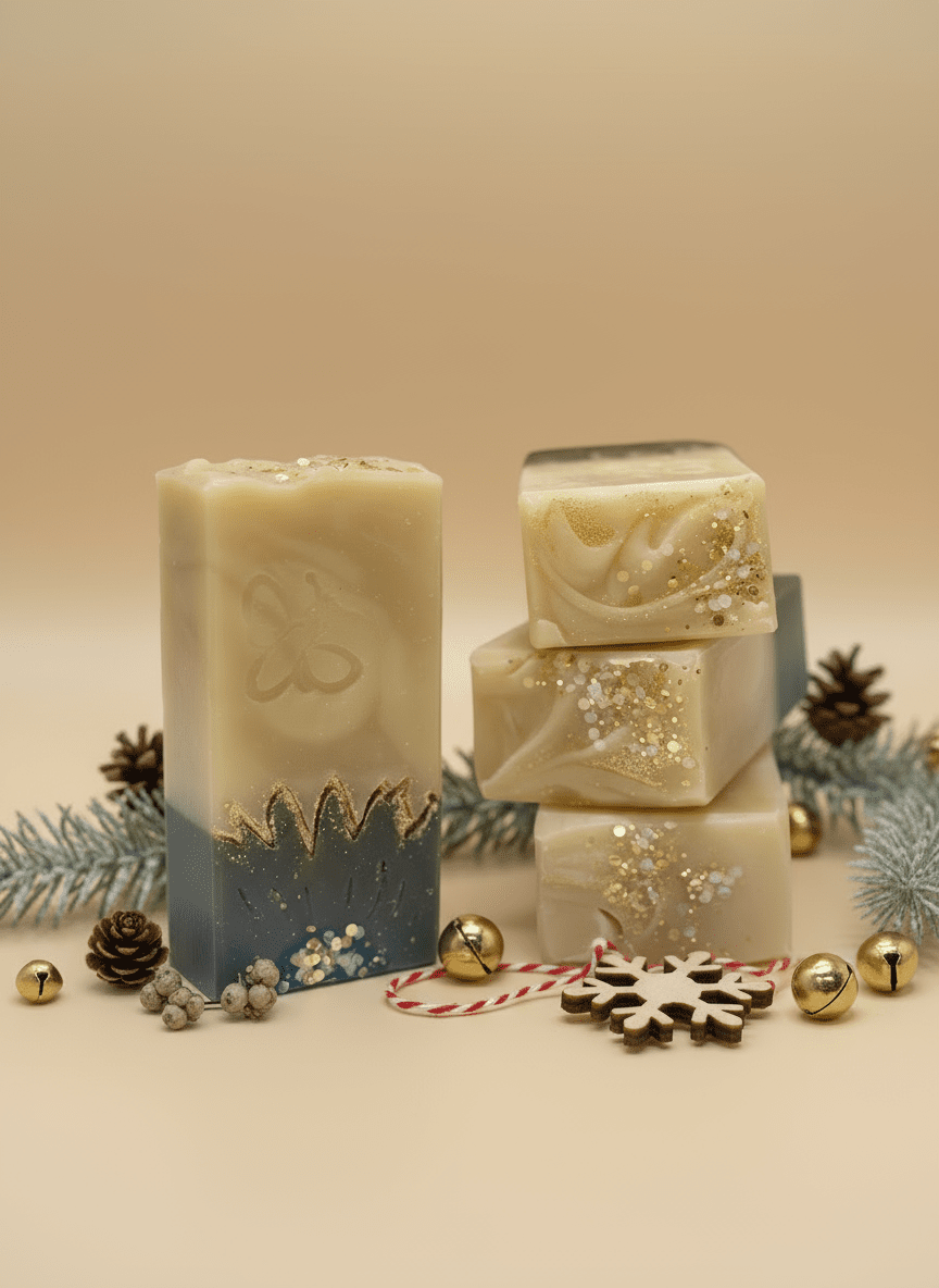 Vanilla Clove Flower and Gold Detail Designer Soap - The Beekeeper&