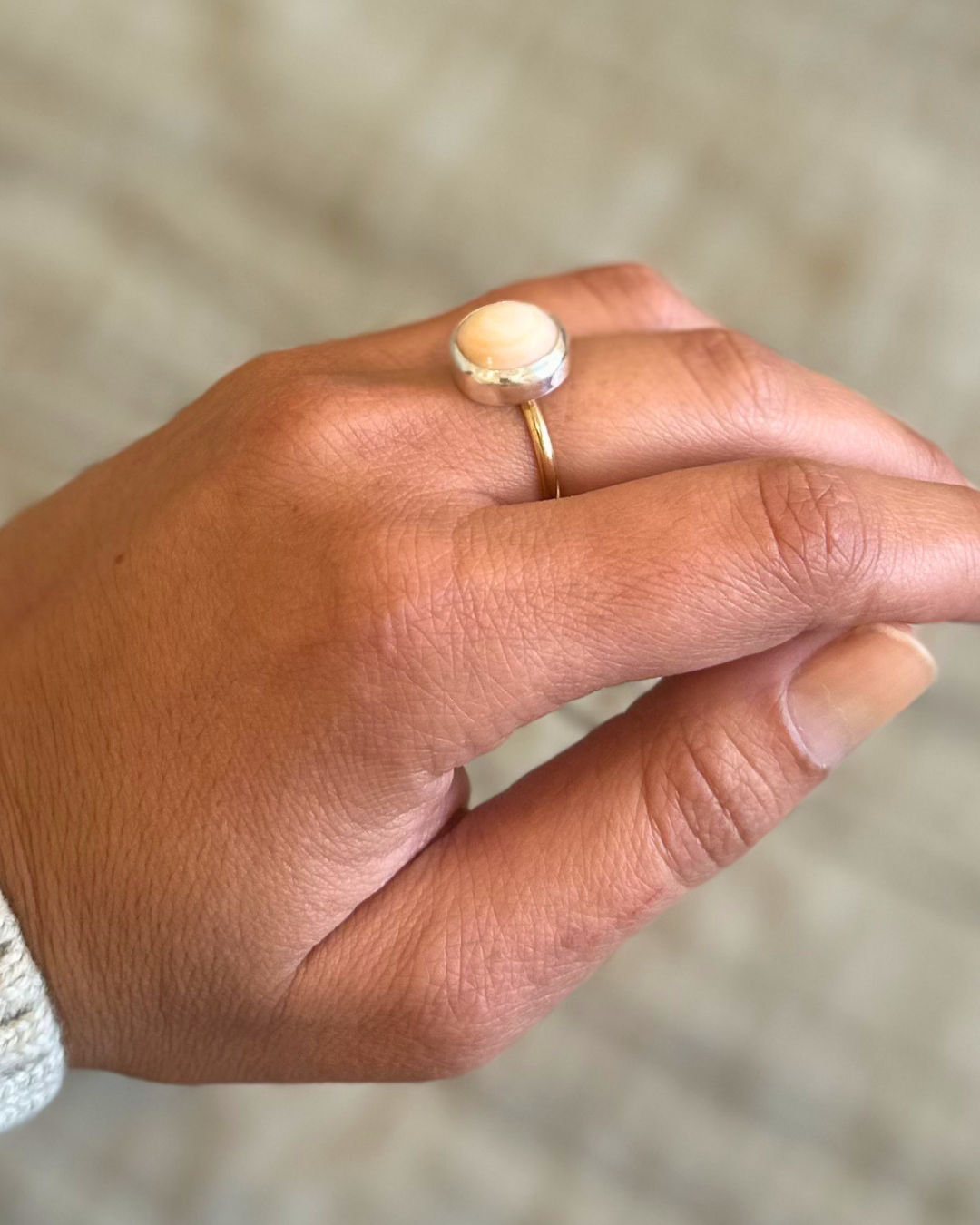 Mixed Metal Shell Ring