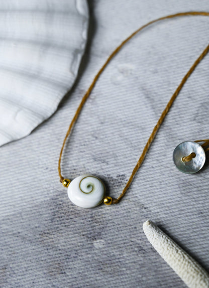 Rare Shiva Eye Shell and Gold Choker Necklace for Women, Handmade Jewelry, Boho Choker, Summer Jewelry, Beach Choker