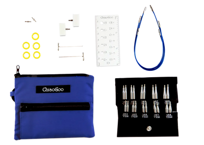 ChiaoGoo TWIST Blue Shorties Set - 2" and 3" (5cm &amp; 8cm) Tips [S] (Sizes US 4-8)