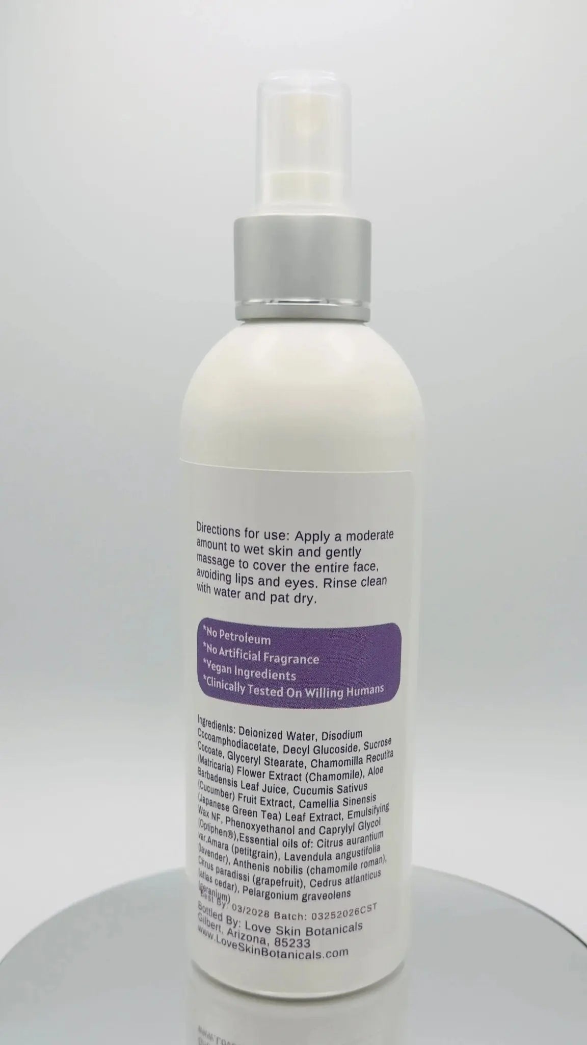 Silver Botanical Toner – Lavender &amp; Rose Hydrating Facial Mist - Love Skin Botanicals - Silver Botanical Toner – Lavender &amp; Rose Hydrating Facial Mist - 634855096484