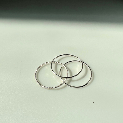 Sterling Silver Hammered Stacking Ring