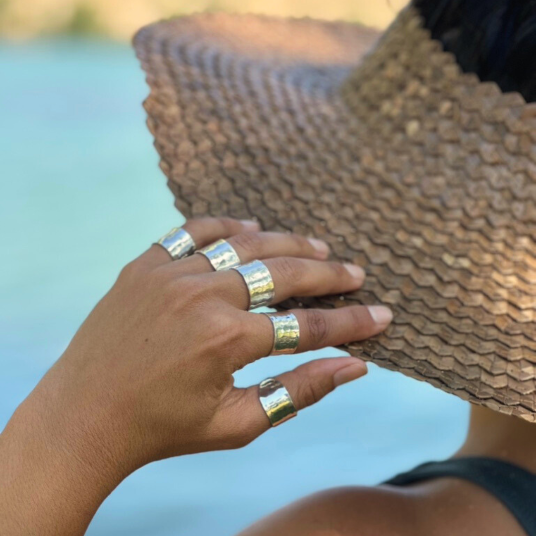 Cigar Band Ring Sterling Silver