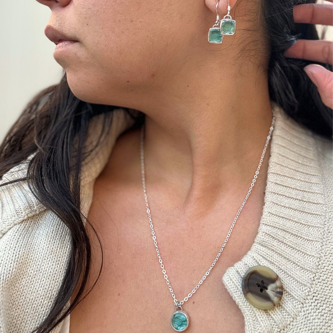 Turquoise Kapa Cloth Earrings