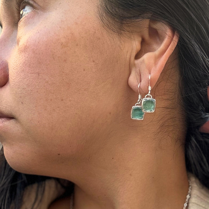 Turquoise Kapa Cloth Earrings
