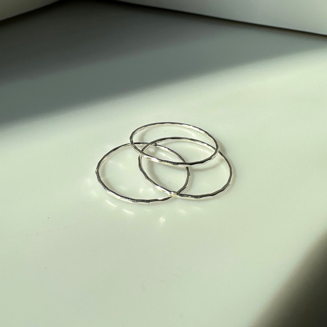 Sterling Silver Stacking Ring - Hammered