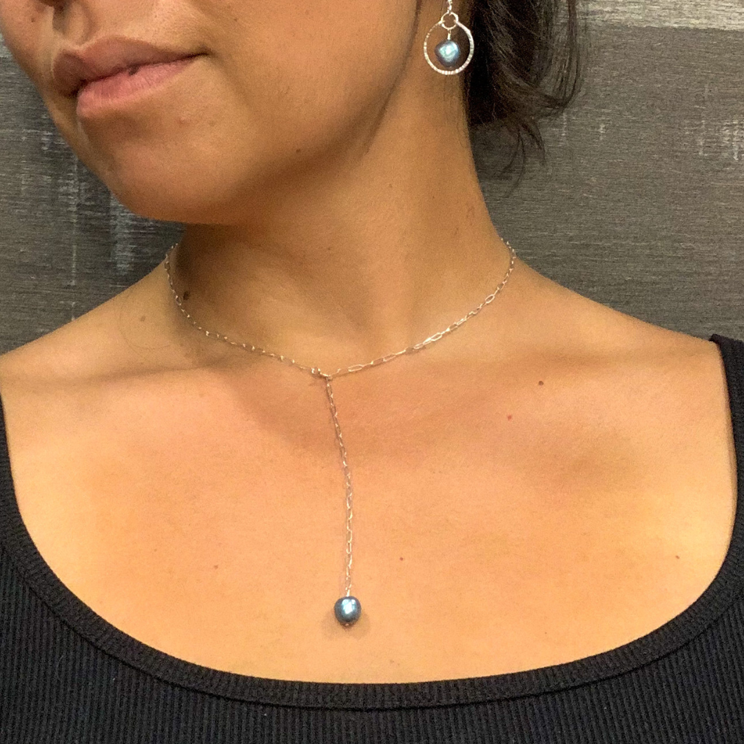 Blue Pearl Lariat