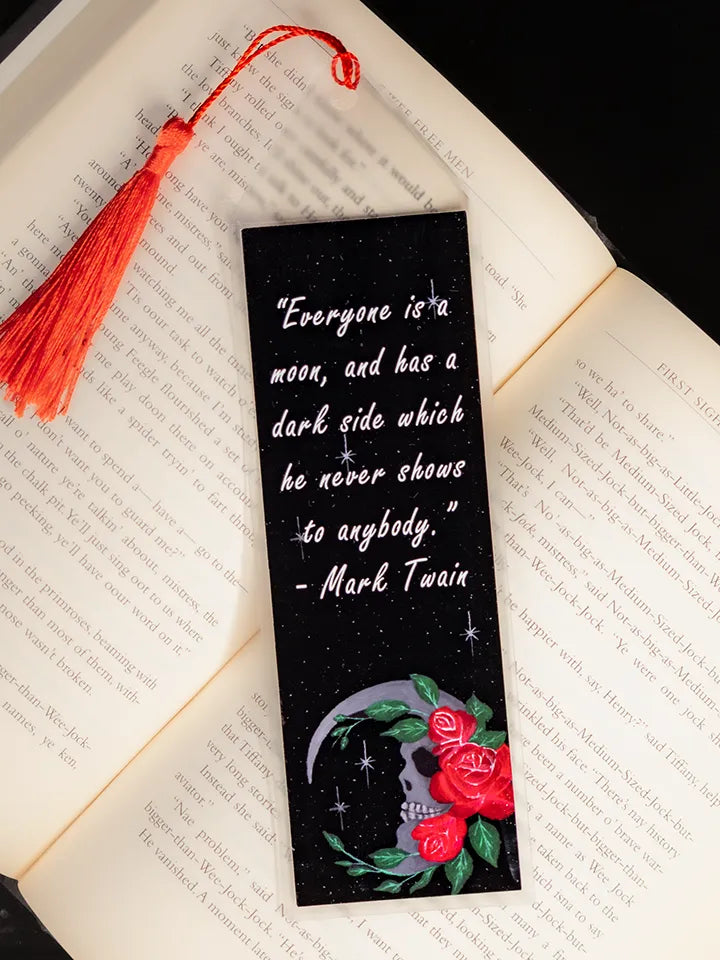Skull Moon Bookmark, Original Artwork Page Holder