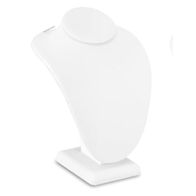 white leatherette bust form small