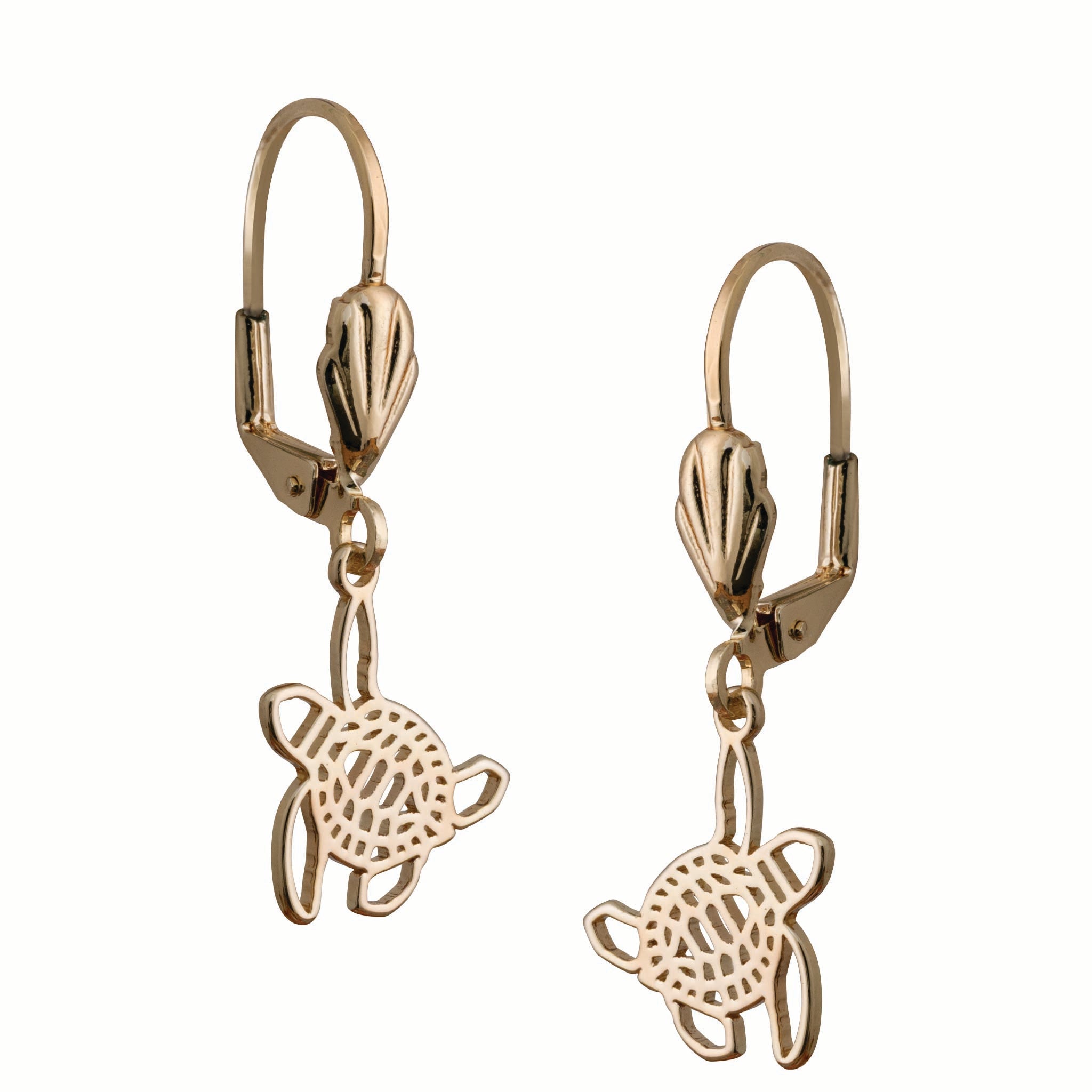 bald head island sea turtle leverback earring gold