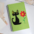 Black Cat Flower Spiral Notebook for Creative Note-Taking - 4Legz