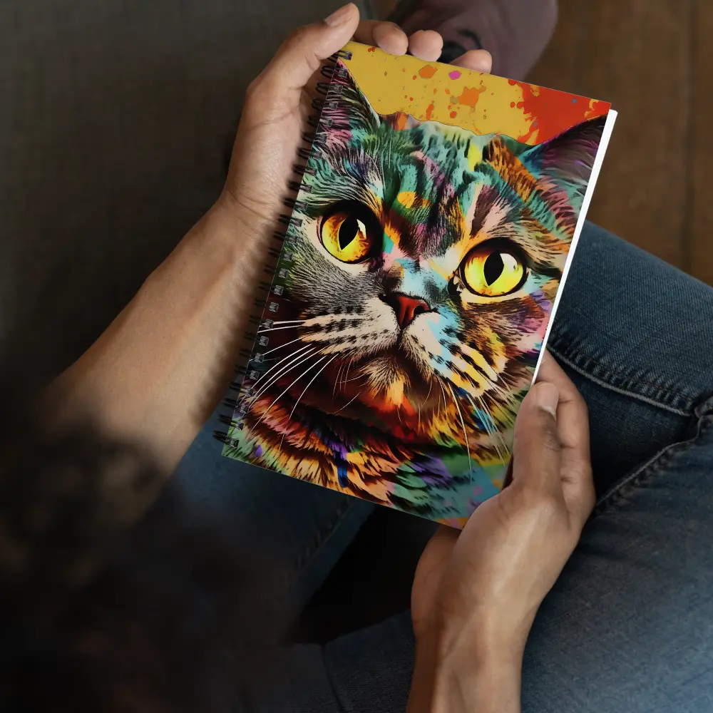 Colorful Cat Spiral notebook - 4Legz
