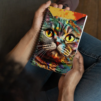 Colorful Cat Spiral notebook - 4Legz