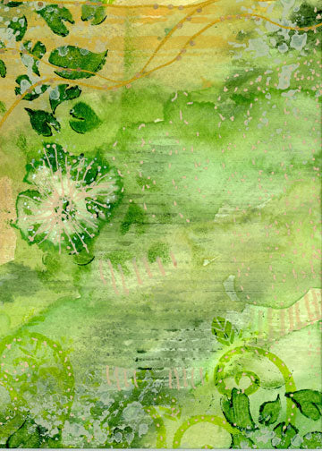 Spring Green Abstract Garden II Giclee&
