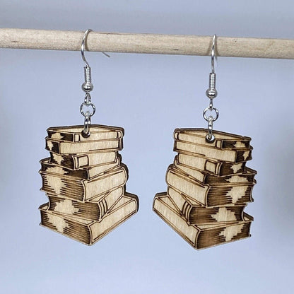 Stack of Books Dangle Earrings - - Cate&