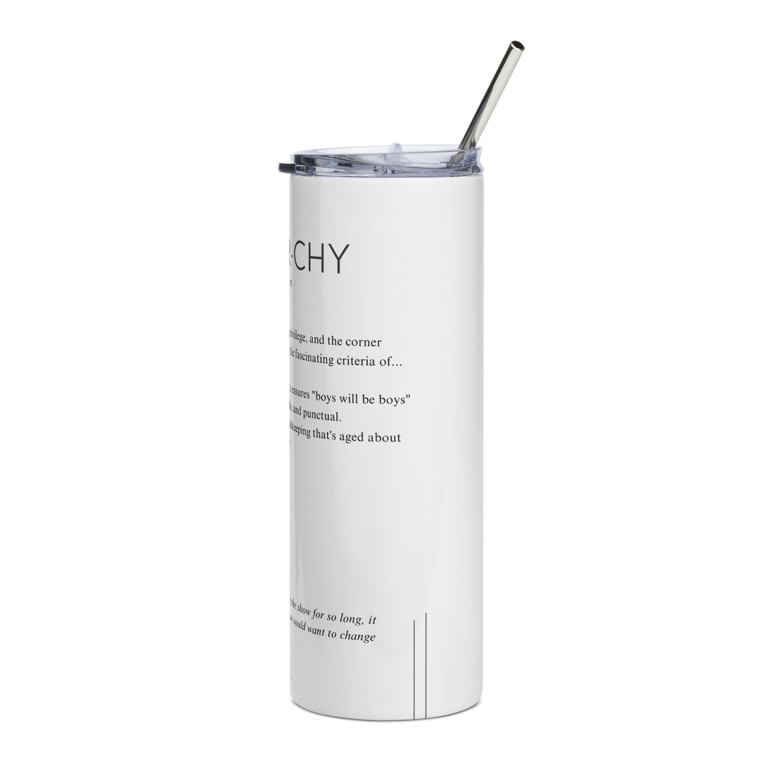 Stainless Steel Tumbler - PATRIARCHY — Defined: Terms for Our Time