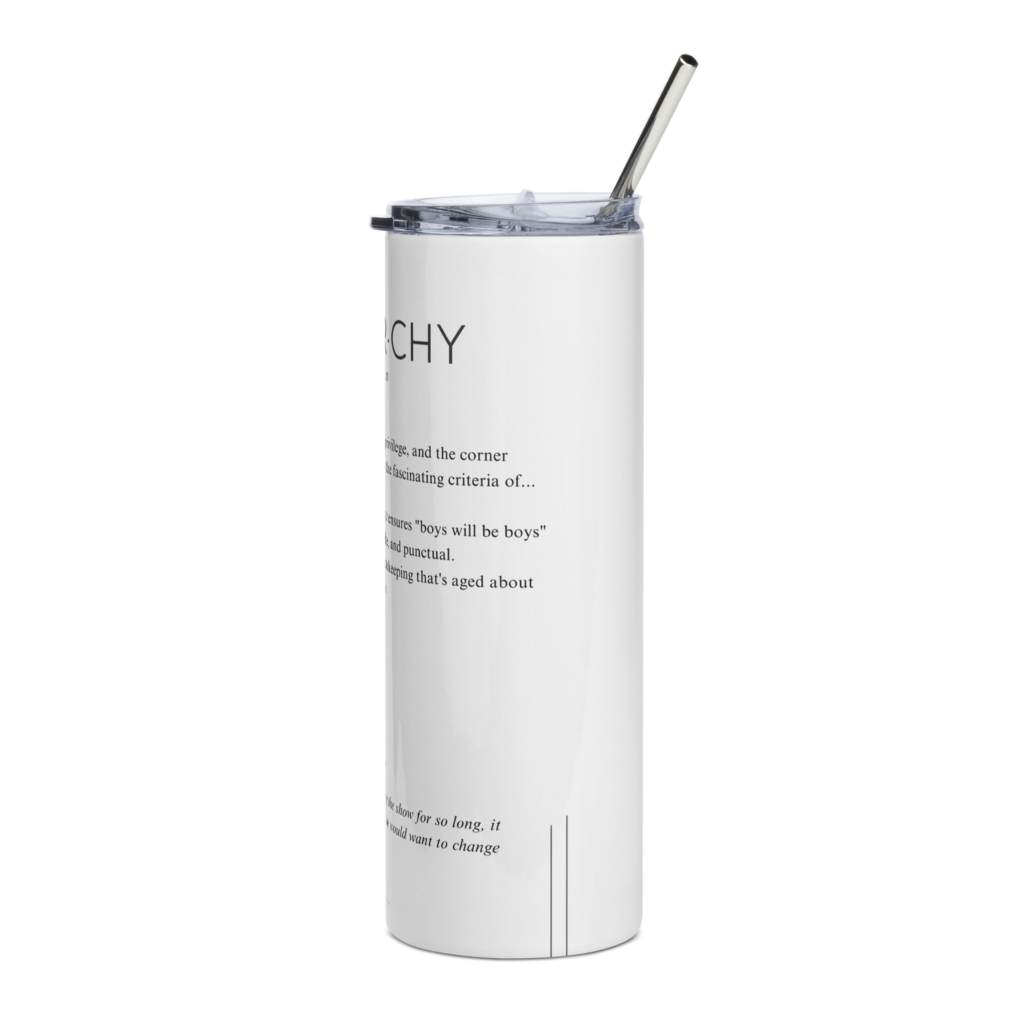 Stainless Steel Tumbler - PATRIARCHY — Defined: Terms for Our Time
