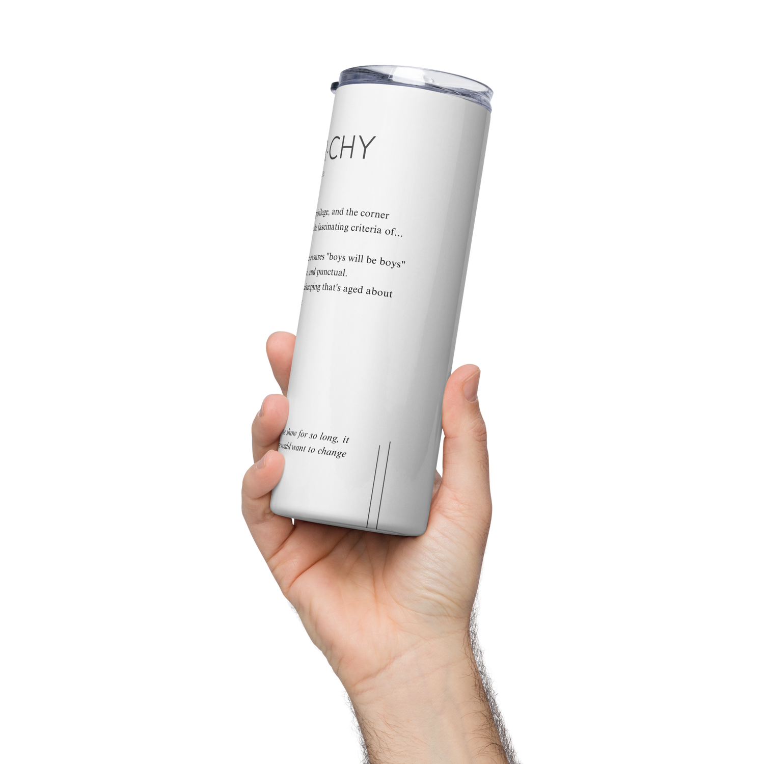 Stainless Steel Tumbler - PATRIARCHY — Defined: Terms for Our Time