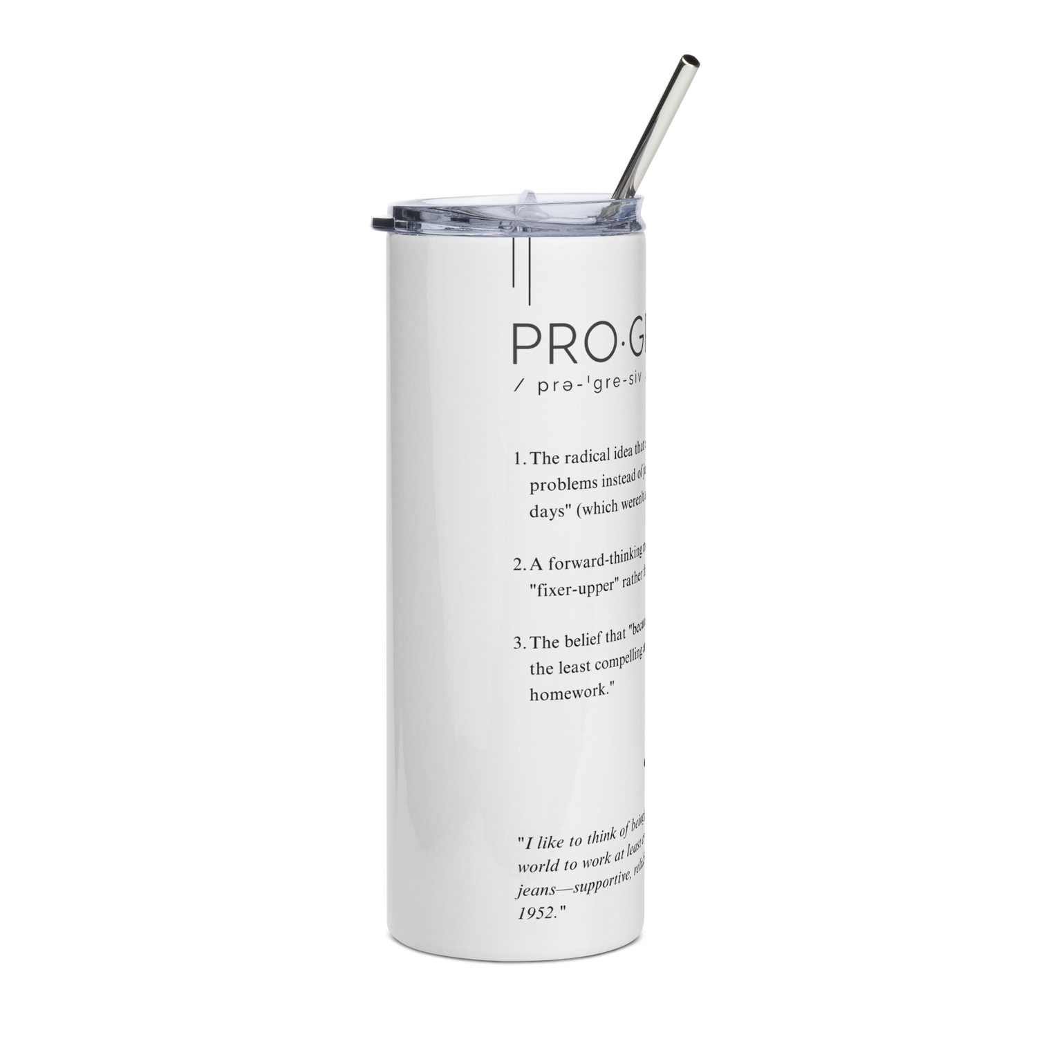 Stainless Steel Tumbler - PROGRESSIVE — Defined: Terms for Our Time