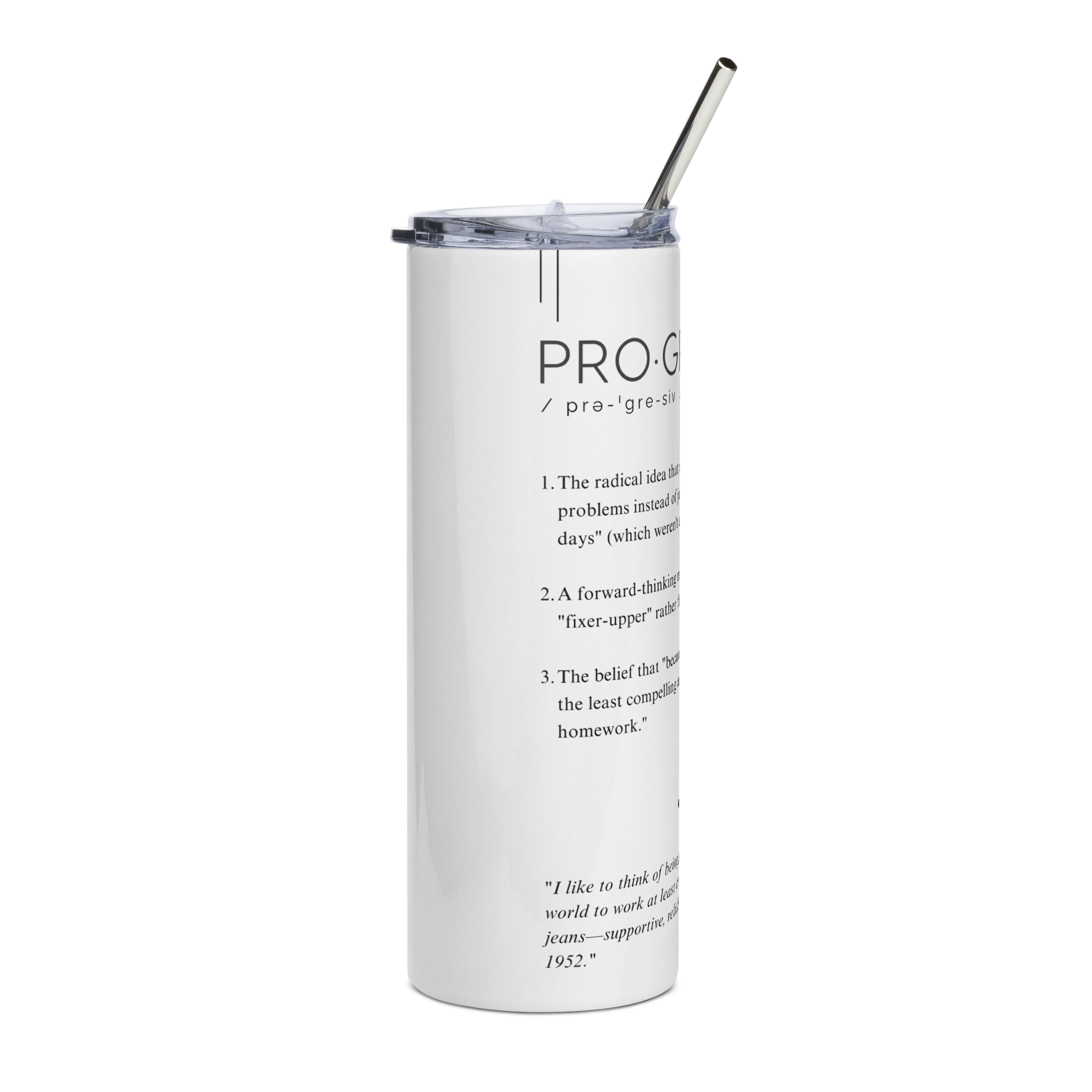 Stainless Steel Tumbler - PROGRESSIVE — Defined: Terms for Our Time