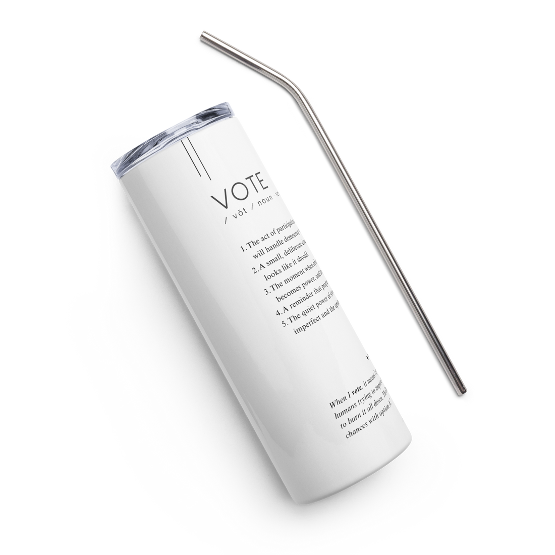 Stainless Steel Tumbler - VOTE — Defined: Terms for Our Time