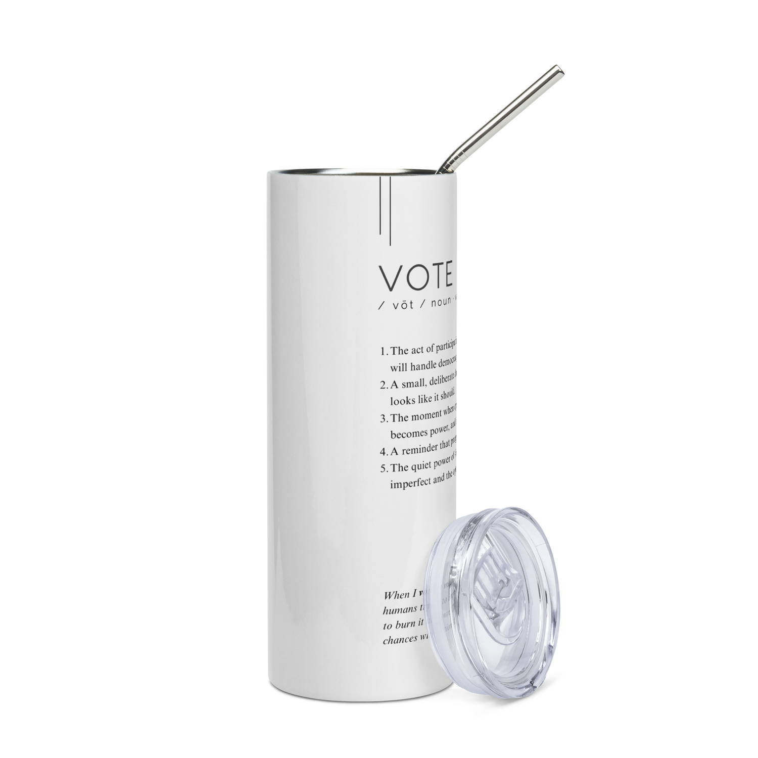 Stainless Steel Tumbler - VOTE — Defined: Terms for Our Time
