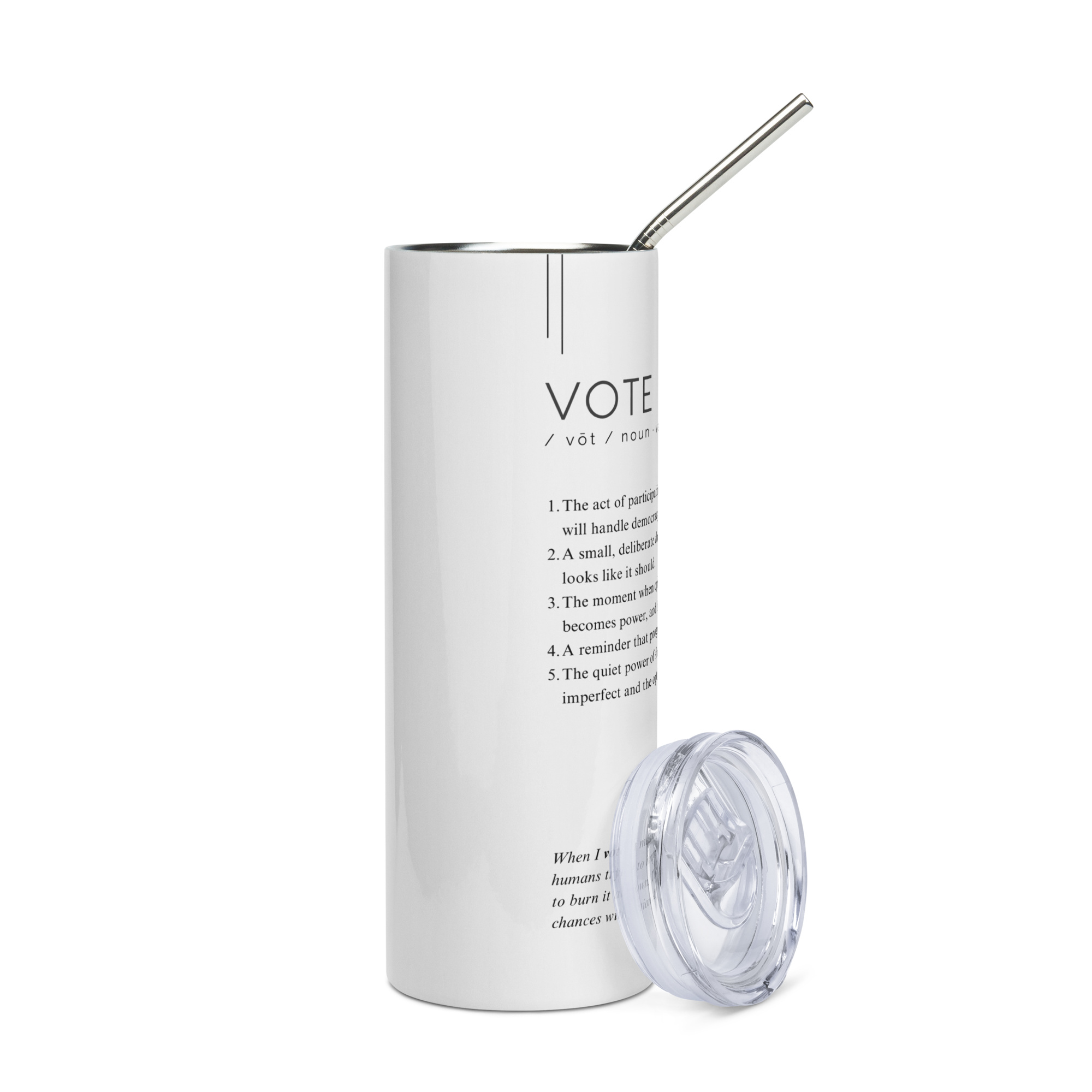 Stainless Steel Tumbler - VOTE — Defined: Terms for Our Time