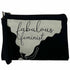 fabulous feminist wristlet pouch - black cotton