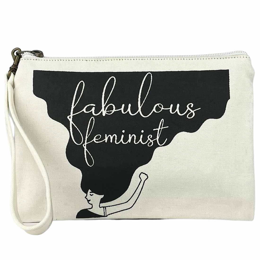 fabulous feminist design - white canvas - black print