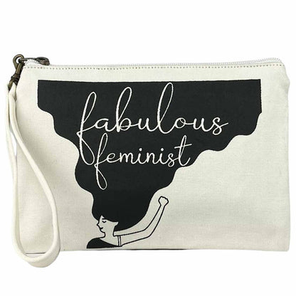 fabulous feminist design - white canvas - black print