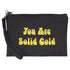 black cotton canvas wristlet pouch - you are solid gold