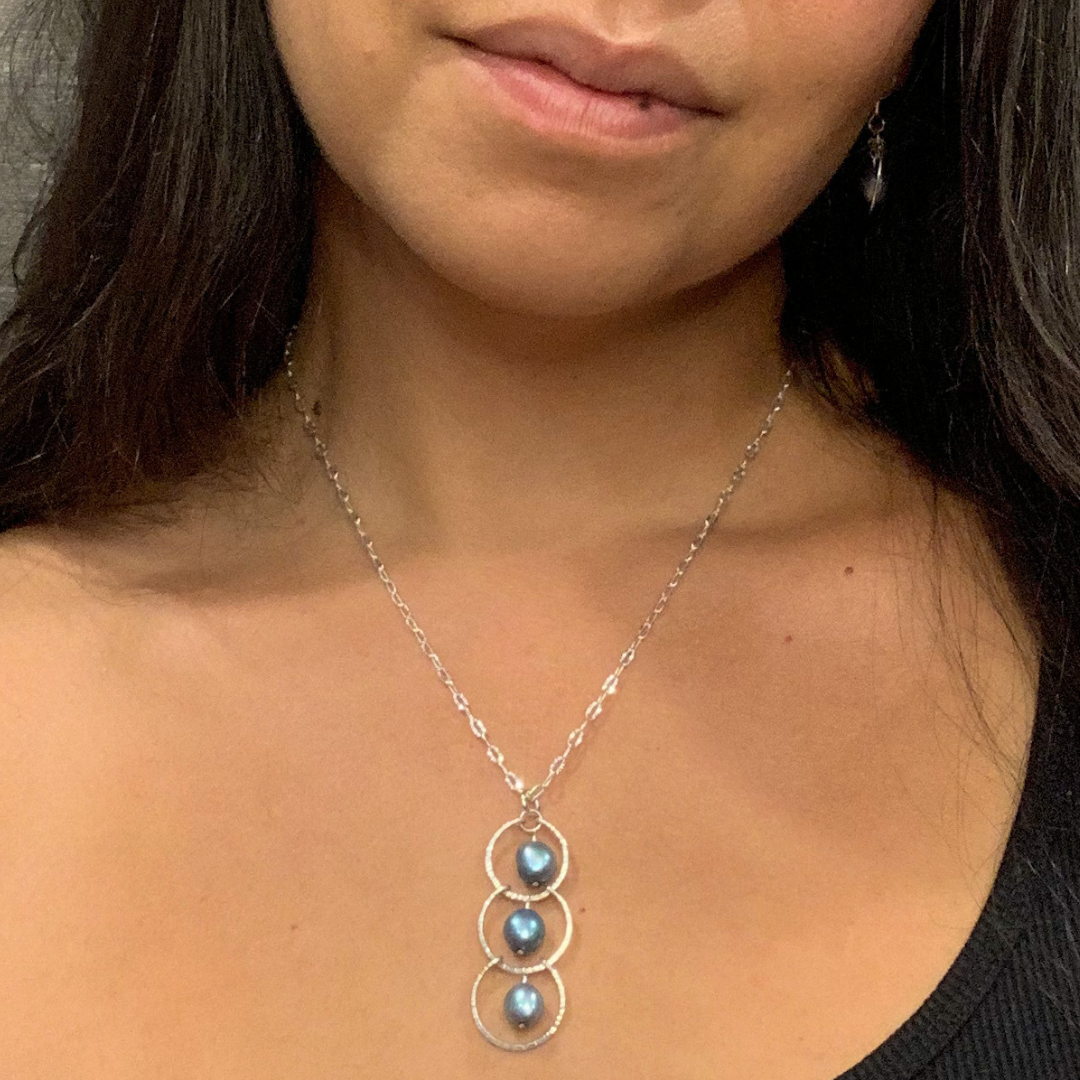 Blue Pearl Goddess Necklace