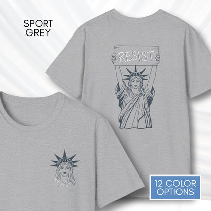 statue-of-liberty-resist-unisex-tee-feminist-political-activist-tshirt-patriotic-resistance-hand-drawn-art-lady-liberty-independence-day-apparel-sport-grey