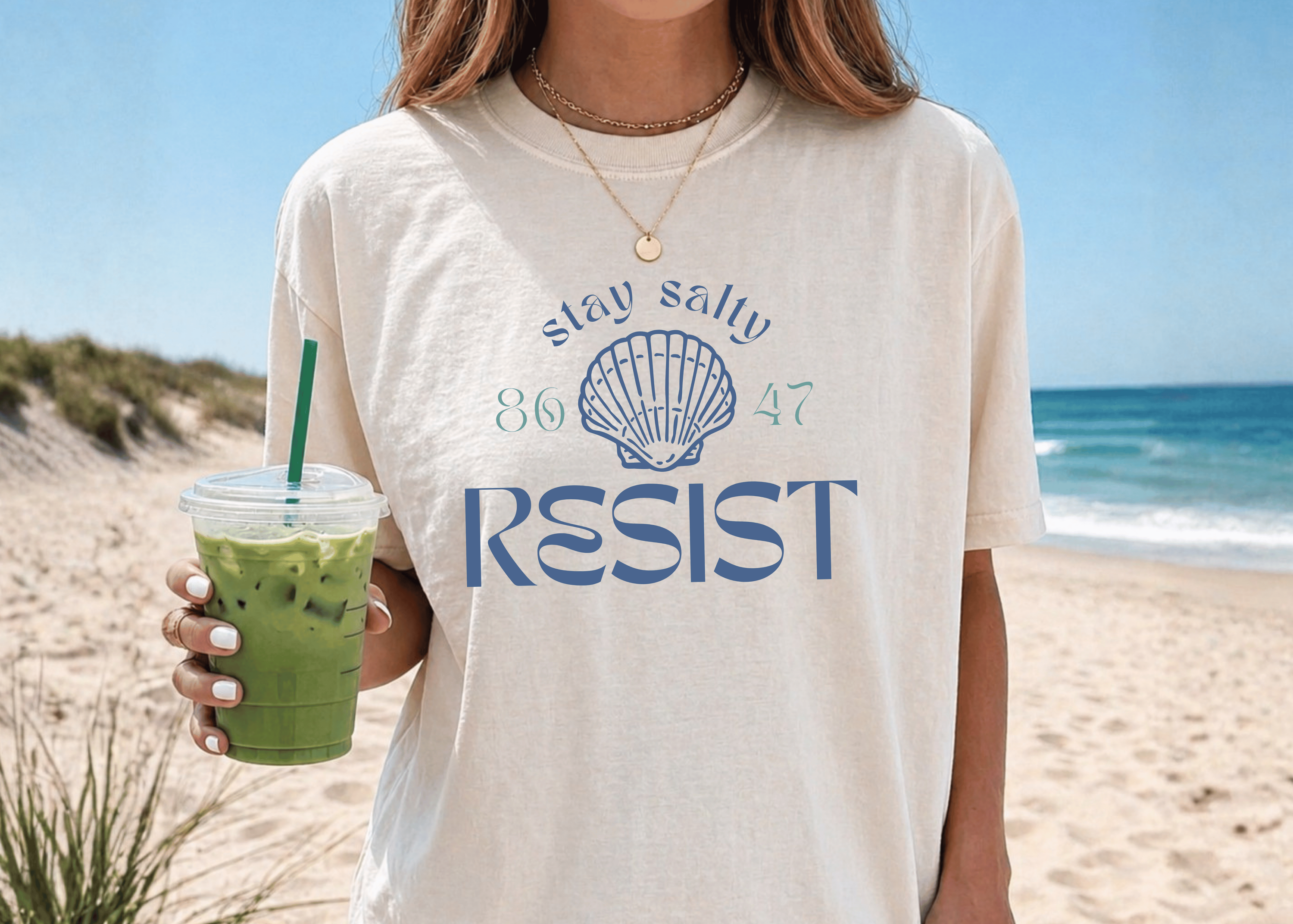 Stay Salty Resist T-Shirt | Coastal Anti-Trump Graphic Tee