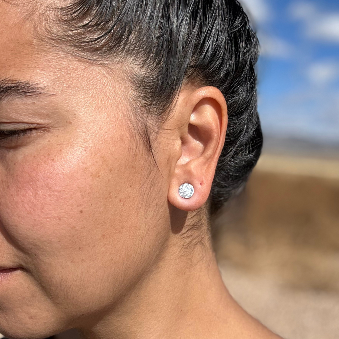 Sterling Silver Full Moon Studs